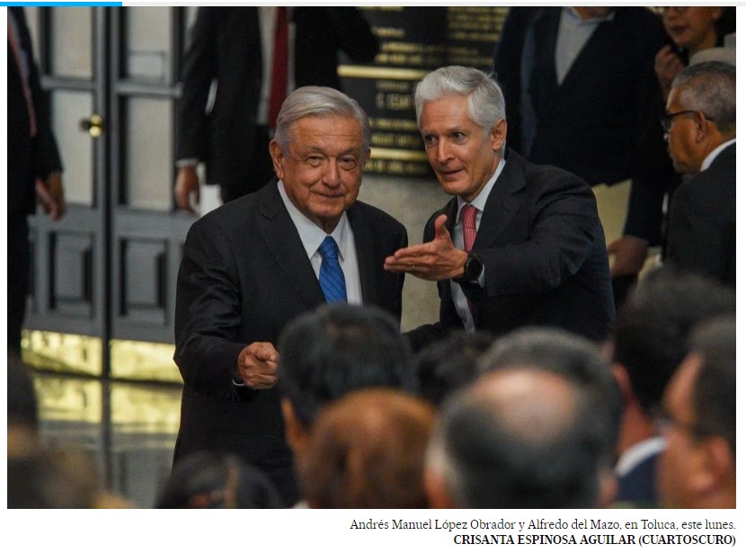 López Obrador da un espaldarazo al PRI más tradicional al acudir a la despedida de Alfredo del Mazo del Gobierno del Estado de México