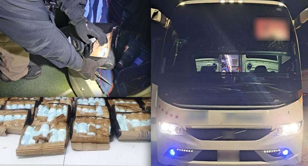 Asegura FGR autobús de pasajeros que transportaba fentanilo y heroína en Sonora