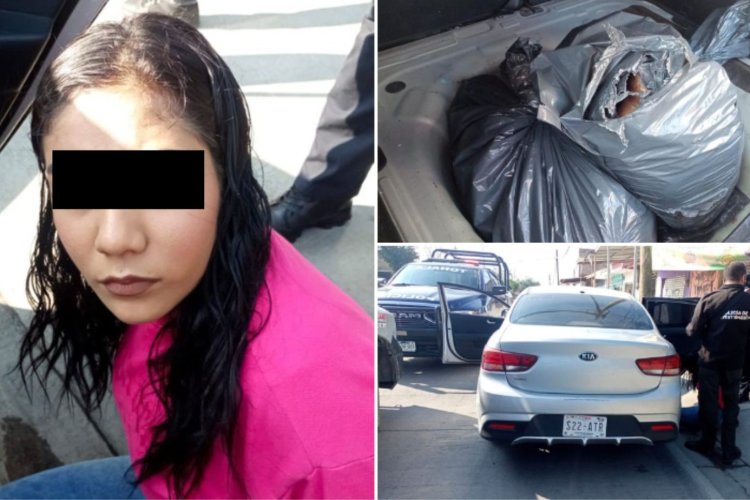 Detienen en Jalisco a jovencita de 19 años que llevaba restos humanos en su automóvil