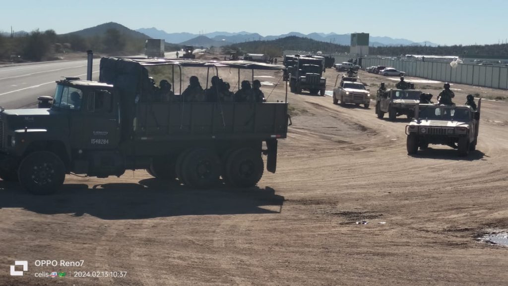 Personal del Ejército Mexicano continúa reforzando la seguridad en Sonora