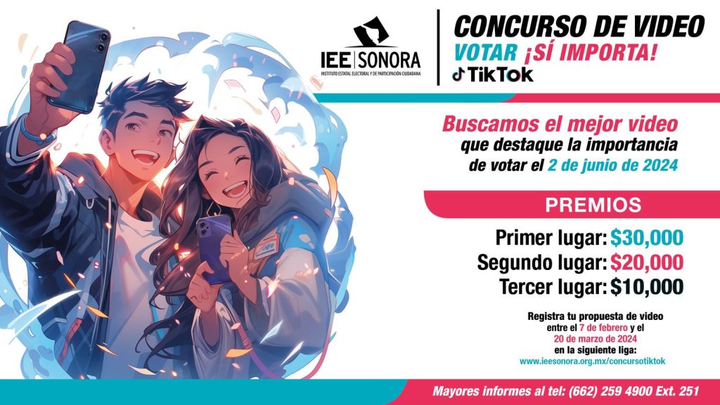 Para promover el voto joven, IEE Sonora lanza concurso de vídeos “Votar ¡Sí importa!”